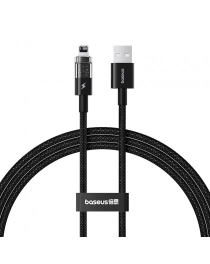 Baseus Gem USB to IP 2.4A kiire laadimise kaabel 1 m Must