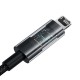 Baseus Gem USB to IP 2.4A kiire laadimise kaabel 1 m Must