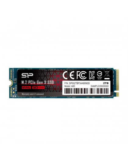 Silicon Power P34A80 M.2 2000 GB PCI Express 3.0 SLC NVMe
