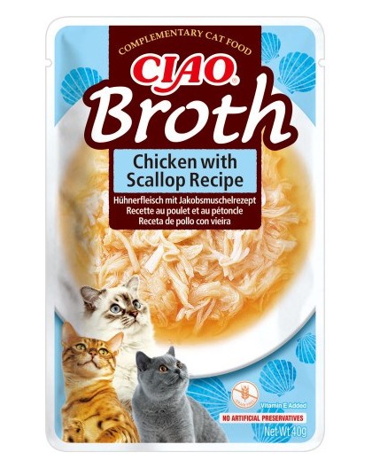 INABA Ciao Broth Chicken & Scallop - cat treats - 40g