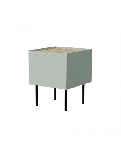 Cama Bedside table, 2 pcs. FELLINI 40x41x60 olive + oiled oak top
