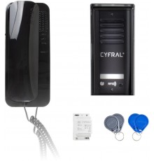 INTERCOM CYFRAL COSMO 1-TENANT CASSETTE BLACK UNIFON BLACK