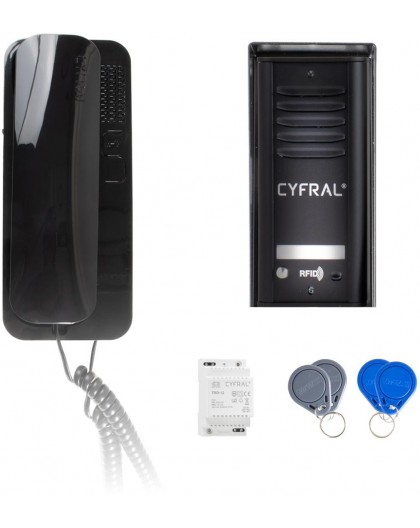 INTERCOM CYFRAL COSMO 1-TENANT CASSETTE BLACK UNIFON BLACK