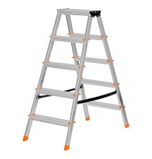 Krause Dopplo double-sided step ladder silver