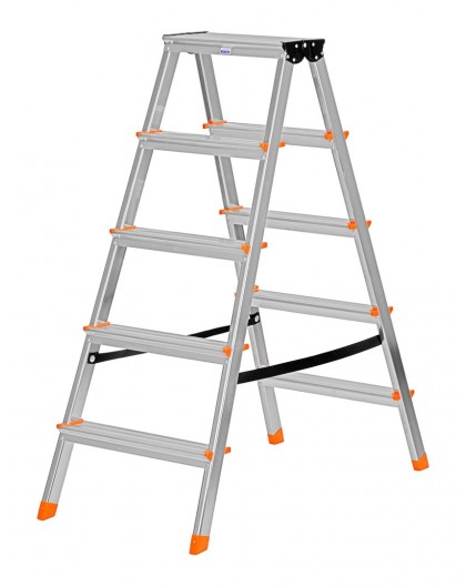 Krause Dopplo double-sided step ladder silver