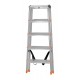 Krause Dopplo double-sided step ladder silver