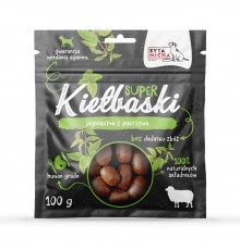 SYTA MICHA Super sausages with lamb and nettle - a treat for dogs - 100 g