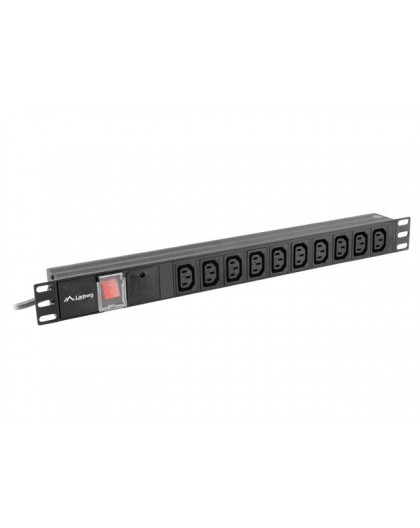 LANBERG PDU RACK POWER STRIP (1U,10A,7X IEC C13,2M)