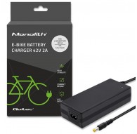 Qoltec 50761 Charger for e-bike batteries 36V | 42V | 2A | 5.5*2.5