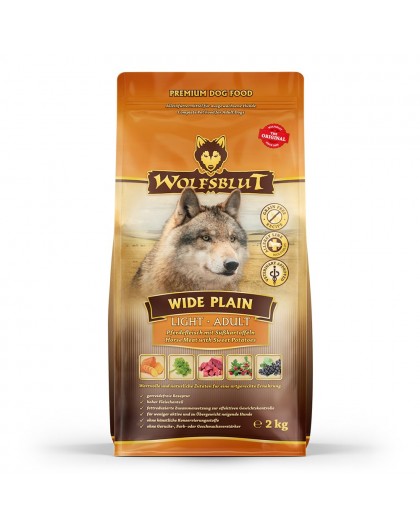 WOLFSBLUT Wide Plain Light Horse with sweet potatoes - dry dog food - 2kg