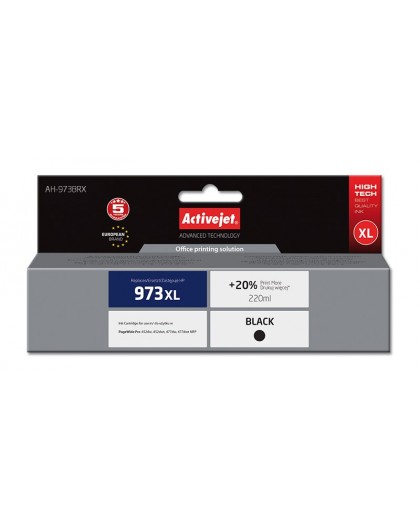 Activejet AH-973BRX ink (replacement for HP 973XL L0S07AE Premium 220 ml black)