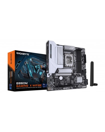 GIGABYTE B860M GAMING X WIFI6E Motherboard - Intel Core Ultra Series CPUs, 8+1+2+2 Phases VRM, up to 9200MHz DDR5, 1xPCIe 5.0 + 