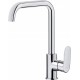 Kitchen faucet with rectangular spout