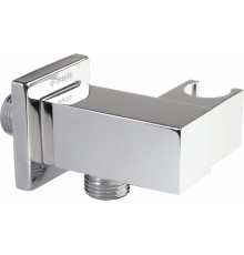 Square angled connector with handset holder