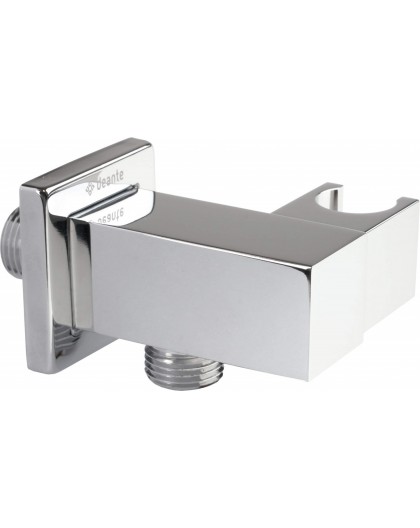 Square angled connector with handset holder