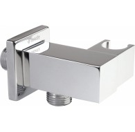 Square angled connector with handset holder