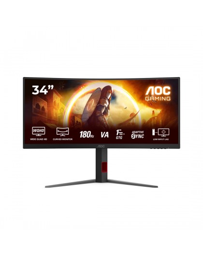 AOC G4 CU34G4 computer monitor 86.4 cm (34") 3440 x 1440 pixels Wide Quad HD LED Black, Red