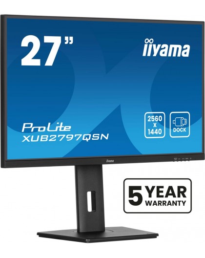 iiyama ProLite 27’’ QHD IPS technology panel with USB-C dock and RJ45 (LAN)