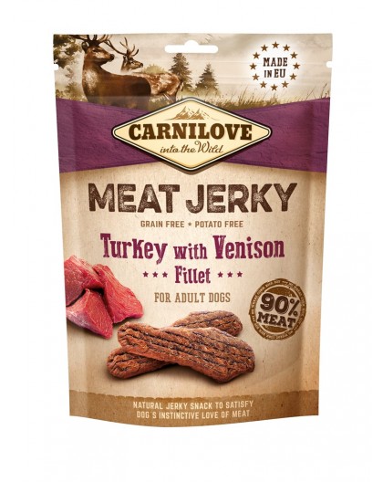 CARNILOVE Turkey with Venison Meat Jerky - Dog Snack - 100 g