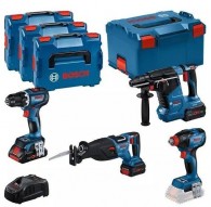 BOSCH. Комплект 18V (GSR 18V-90C + GDX 18V-210C + GBH 18V-24C + GSA 18V-28) 1xPC4.0Ah 2xPC5.5Ah ...