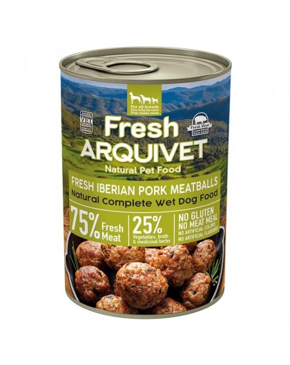 ARQUIVET Fresh Iberian Pork Meatballs - wet dog food - 400g