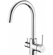 Kitchen faucet with water filter connection