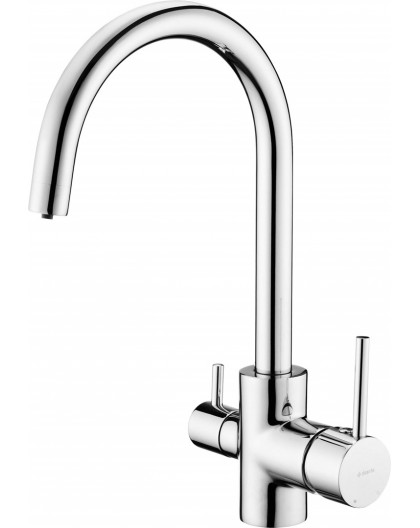 Kitchen faucet with water filter connection
