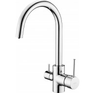 Kitchen faucet with water filter connection