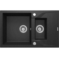 1.5-bowl granite sink with drainer