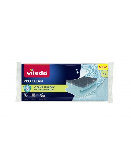 Vileda Pro Clean enzyme profiled scourer 3 pcs.