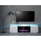 RTV EVA cabinet with electric fireplace 180x40x52 cm white/gloss white