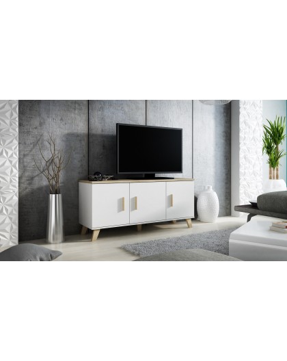 Cama sideboard LOTTA 150 3D white + sonoma oak