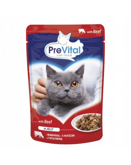 PREVITAL Beef in jelly - wet cat food - 100g