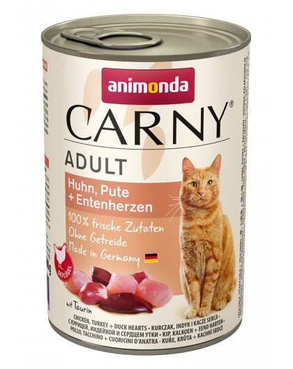 ANIMONDA Carny Adult Chicken, turkey, duck hearts - wet cat food - 400g