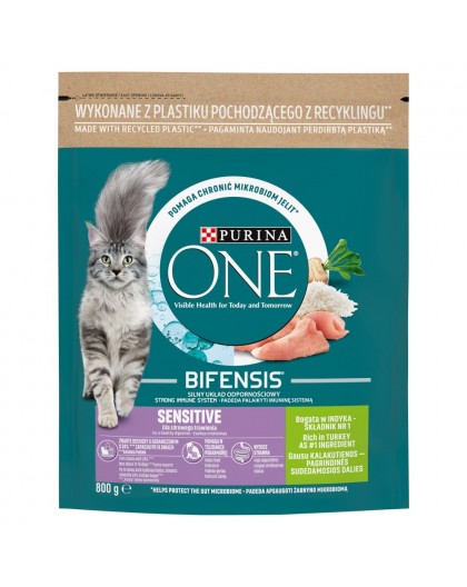 PURINA One Bifensis Adult Sensitive - dry cat food - 800 g