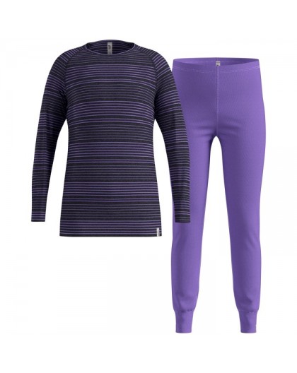 Thermal underwear - Odlo Set long ACTIVE WARM SET size 140 cm Black, Purple