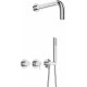 Concealed shower set with hand shower - with horizontal mixer