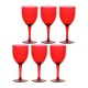 ROSE&TULIPANI FIABA Set of 6 Acrylic Wine Glasses 400 ml, Red