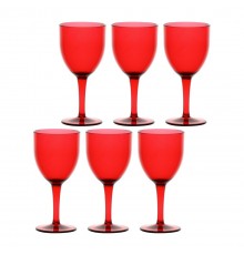 ROSE&TULIPANI FIABA Set of 6 Acrylic Wine Glasses 400 ml, Red