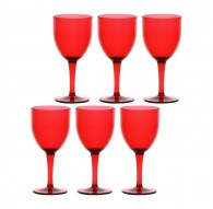 ROSE&TULIPANI FIABA Set of 6 Acrylic Wine Glasses 400 ml, Red
