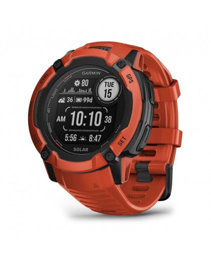 Garmin Instinct 2X Solar 2.79 cm (1.1") MIP 50 mm Digital 176 x 176 pixels Touchscreen Red GPS (satellite)