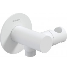 Round angled connector with handset holder