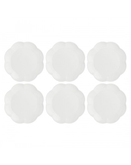 Set of 6 Villadeifiori Salad Plates - White, 23 cm