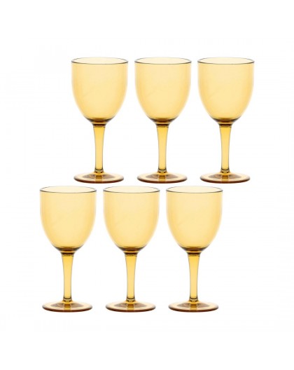 ROSE&TULIPANI FIABA 6 tk akrüülist veiniklaaside komplekt 400 ml, merevaik