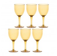 ROSE&TULIPANI FIABA 6 tk akrüülist veiniklaaside komplekt 400 ml, merevaik