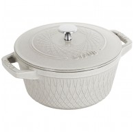 Staub Round Cast Iron Pot - 4 ltr, White Truffle