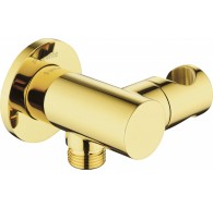 Round angled connector with handset holder