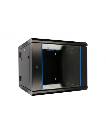 Extralink Ракурсный шкаф 9U 600x600 AZH черный настенный, поворотный тип