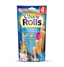 INABA Churu Rolls Chicken recipe wraps Tuna with scallop recipe - cat treats - 4x10 g