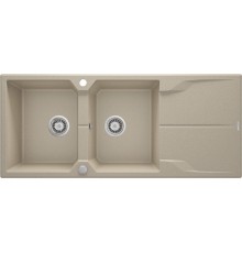 Granite 2-bowl sink with drainer